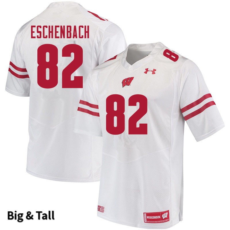 Wisconsin Badgers Men's #82 Jack Eschenbach NCAA Under Armour Authentic White Big & Tall College Stitched Football Jersey NQ40N74DR